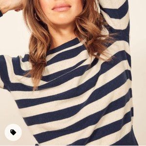 Reformation Cashmere Crew Striped Sweater S